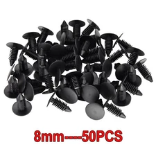 50PCS Auto Fastener 8mm Hole Nylon Clips For Car Fender Bumper Shield Retainer