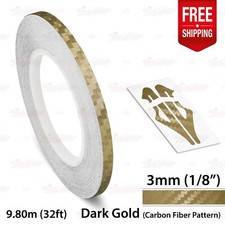 Carbon Fiber Dark Gold 18 3mm Pin Stripe Car Striping Tape Decal Vinyl Sticker Carbon Fiber Dark Gold 18 3mm Pin Stripe Car Striping Tape Decal Vinyl Sticker