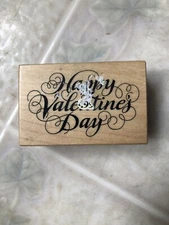 PSX Designs Happy Valentine's Day F1148 Rubber Stamp 1993 Wood Script #BJ144