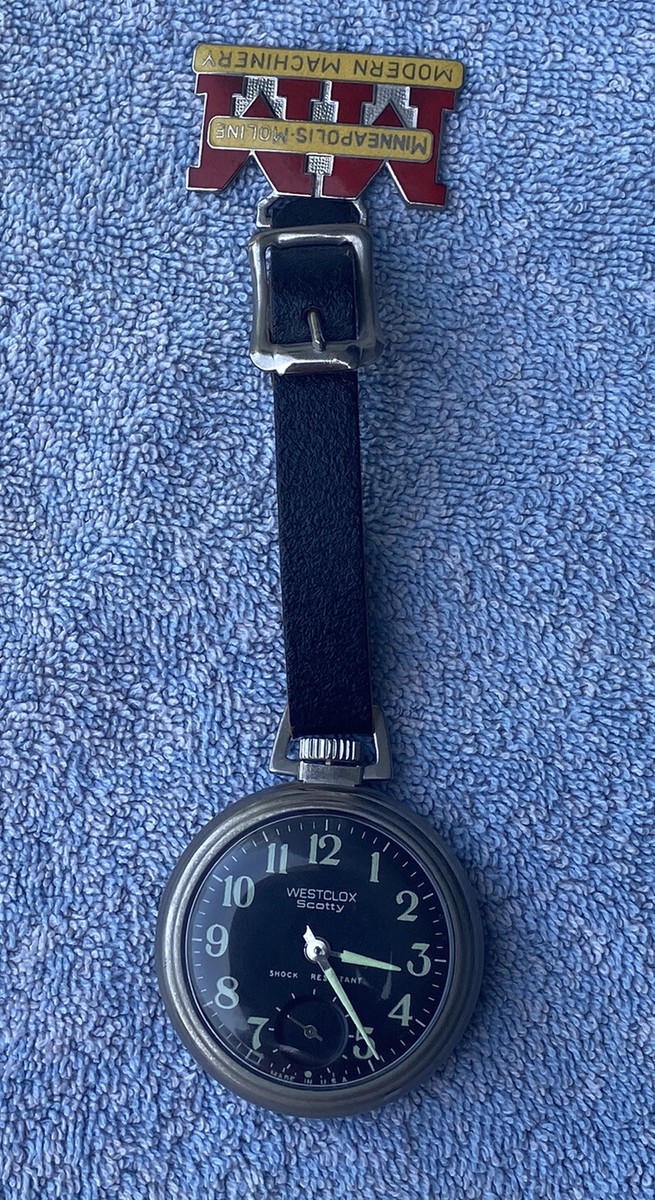 Vintage Westclox Scotty Wind-Up Pocket Watch Minneapolis Moline