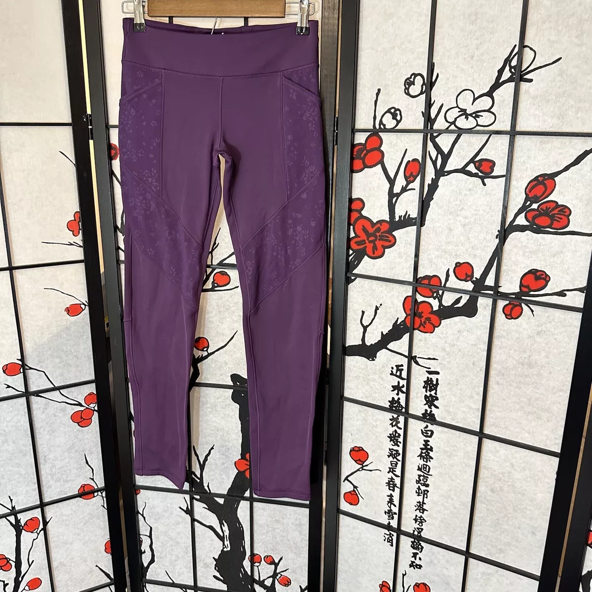 Ivivva By Lululemon Embossed Fleece Lined Legging Size 14 Purple