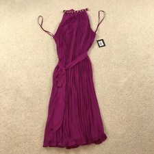 Marina Plus Size 2X Halter Pleated Midi Dress New Magenta