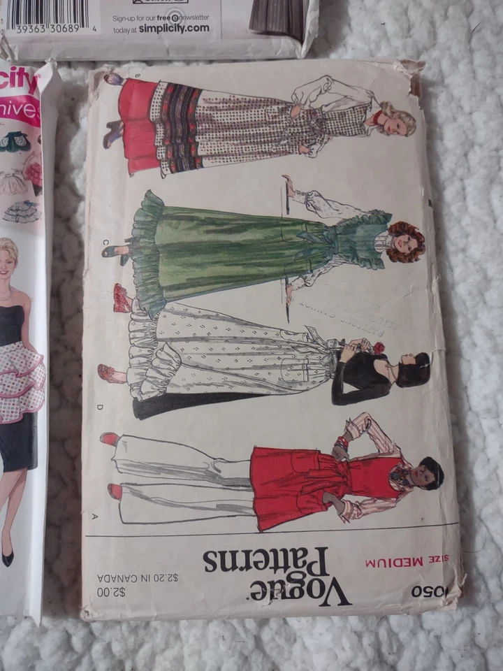 Vtg Dress Patterns X5 Vogue Simplicity Butterick Dress Apron Prairy Victorian - Image 4 of 4