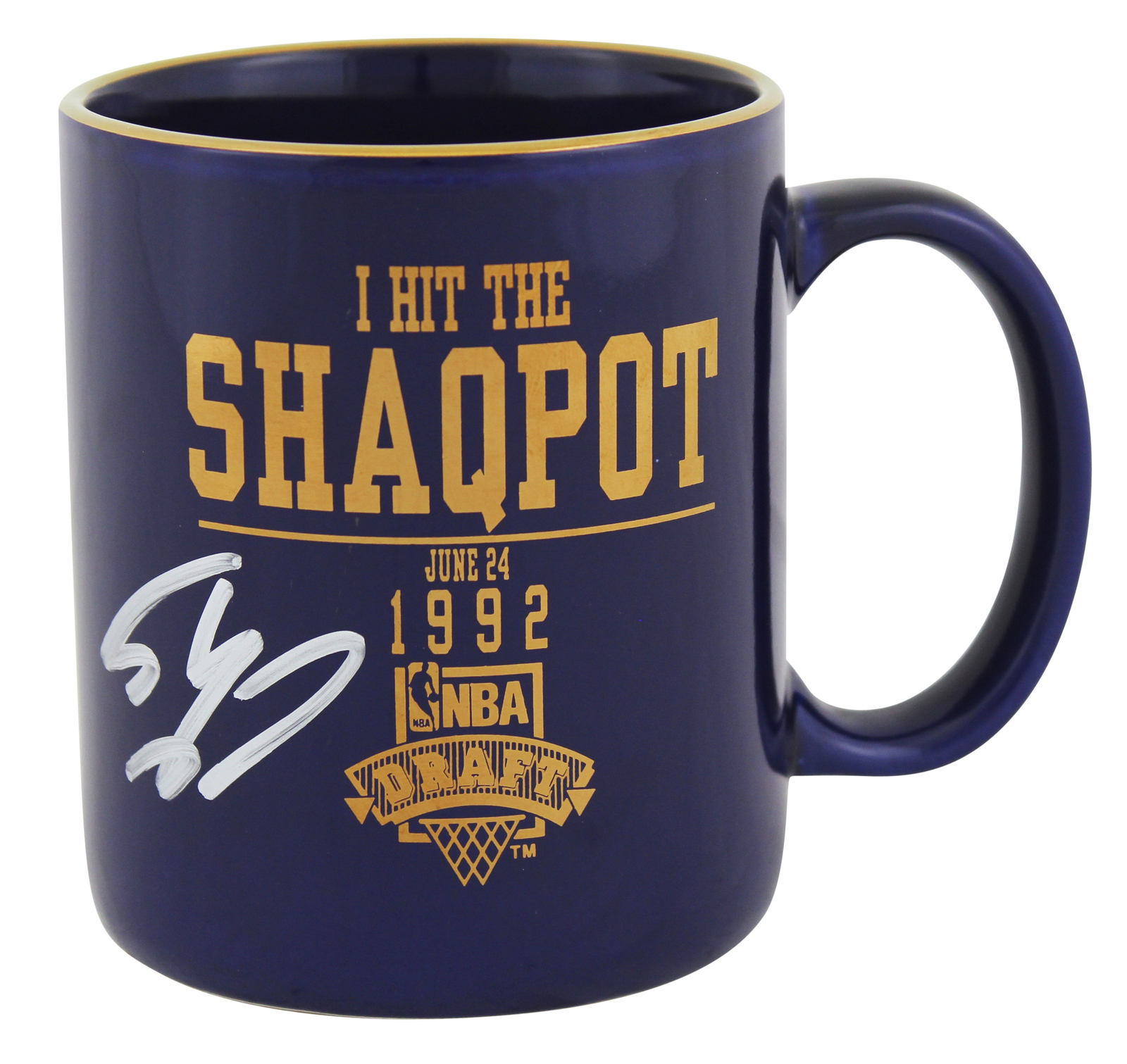 Shaquille O'neal Autographed Signed Magic Shaquille O'neal Shaqpot 1992 NBA Draft Coffee Mug Beckett Wit #Wp79164 