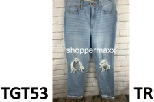 WOMEN HIGH-RISE 90'S VINTAGE STRAIGHT JEANS- UNIVERSAL THREAD LIGHT WASH 10 Long