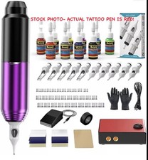 NEW Solong Rotary Tattoo Machine Pen Starter Kit Bundle RED LAST ONE 