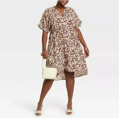 Short Sleeve Floral Shirt Dress 3X | eBay
