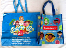 2-SHOPPING BAG Size L/M 20x17x7"/ 14x12x6" REUSABLE TOTE Grocery/Beach/Travel