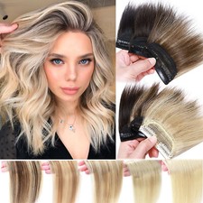 Mini Hair Pad Remy Human Hair Clip In Hair Extensions Invisible Topper Hairpiece