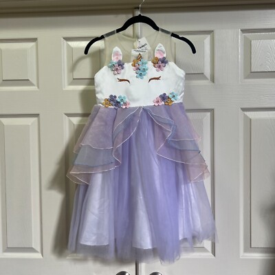 penelope's unicorn sleeveless formal party tulle dress purple girls sz 6 |  eBay