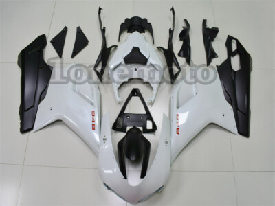 Fit for 07-2012 Ducati 1198/1098/848 EVO Fairing Plastic Pearl White Matte Black