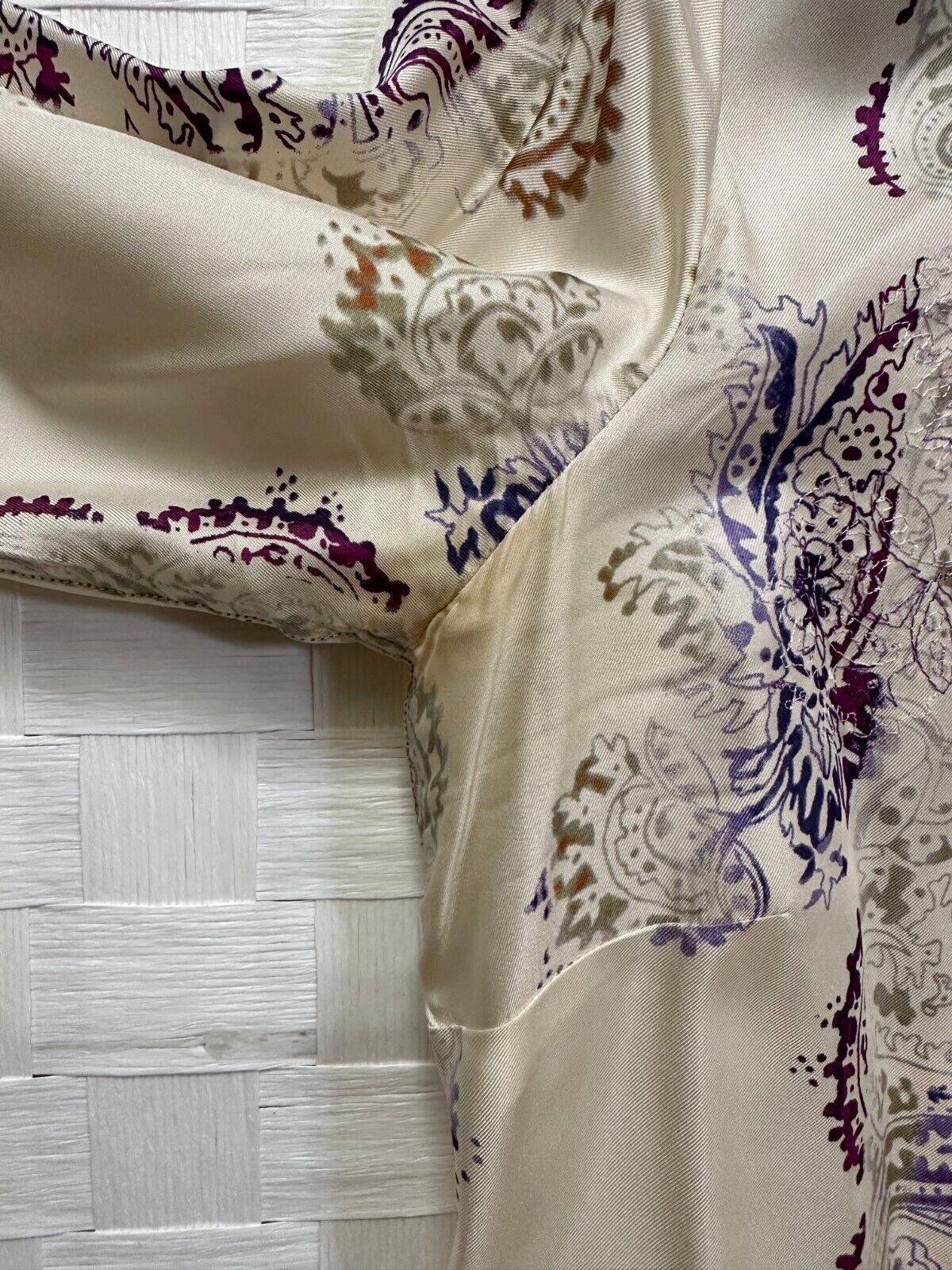 Robert Graham Blouse Womens Large White Silk Pais… - image 11