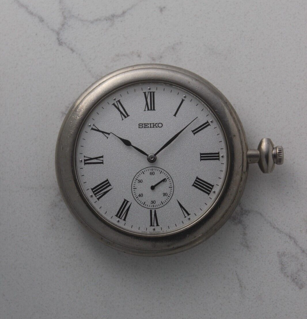 Vintage Seiko Pocket Watch – Roman Numerals, Small Seconds Subdial, Manual Wind