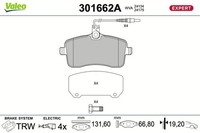 Valeo Bremsbelagsatz Scheibenbremse Expert 301662A FüR Peugeot 407 SW Hdi 110