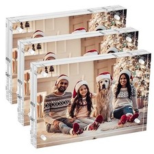 3 Packs 5x7 Inch Acrylic Picture Frames, 20mm Thickness Magnetic Photo 5 x 7