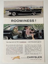 1959 Chrysler Windsor 4 Door Hardtop Print Ad Roominess Big News Style