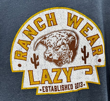 NEW Lazy J Ranch Wear Arrowhead Logo T-Shirt Men XXL Gray Landman Western Cowboy