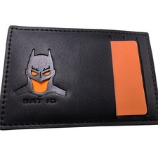 Bat ID Wallet Leather Card Holder Case Personalized Superhero Mask Card Holder