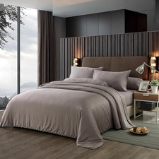 Luxury Bamboo Duvet Cover Set - 3 PCS, 400 TC Sateen, Super Soft, Queen