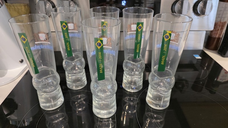 Weihenstephan Brazil 2014 FIFA World Cup Beer Glasses – Set of 6 Brand New