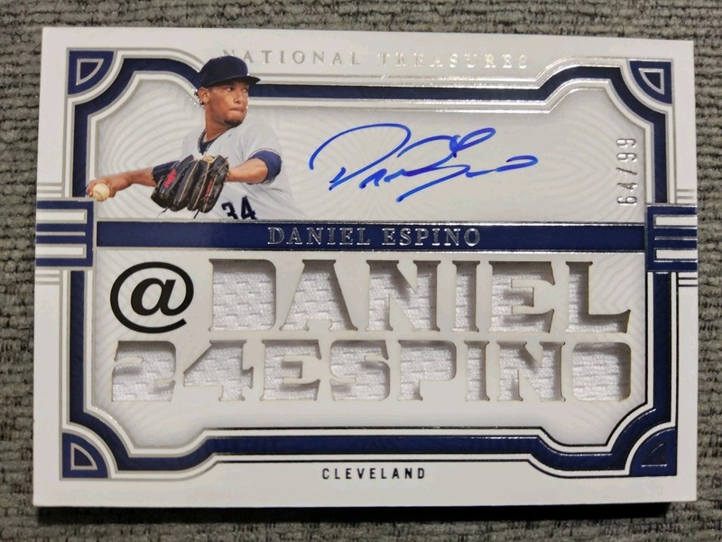 2023 Panini National Treasures DANIEL ESPINO Die-Cut Patch Auto 64/99! Guardians