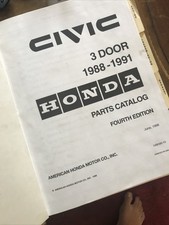 1988 1989 1990 1991 Honda Civic Hatchback Parts Catalog Manual Dx Si 13sh30-13