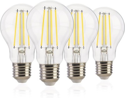Jaspertronics  Dusk to Dawn A19 LED Bulb, 5000K Daylight, 8W, E26 Base, 4 Pack