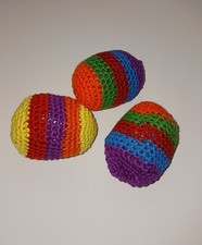 3x Hacky Sack Footbag Toy  Multicolored Toy Stress Ball      FREE SHIPPING      