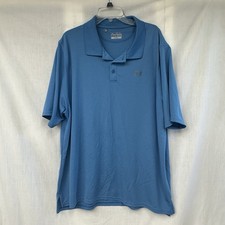 Under Armour Blue 2XL Loose Fit Polo Heat Gear Golf Breathable Short Sleeve-read