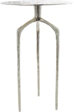 Aluminum Metal Geometric Side End Accent Table Slim Textured End Table, Side Tab