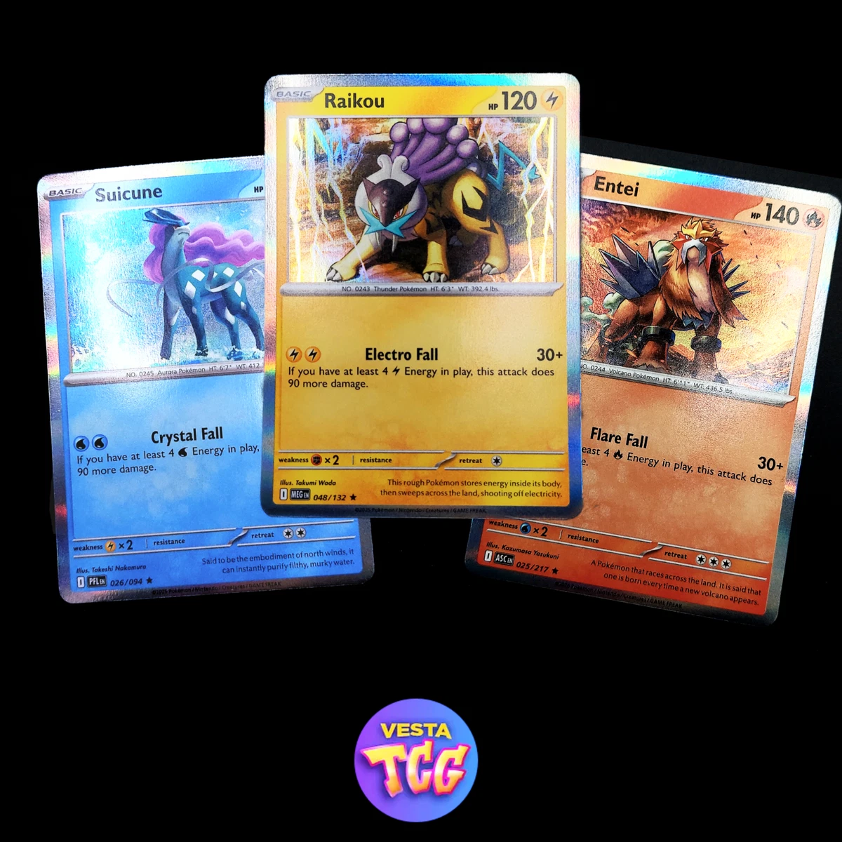 いわんこ Pokémon Entei Raikou Suicune Individual Trading Cards for sale | eBay
