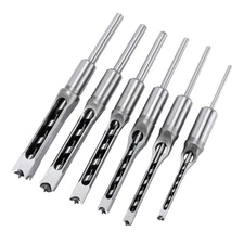 Square Hole Drill Bits for Wood Mortise Hole Saw 1/4" 5/16" 3/8" 1/2" 9/16" 5/8"