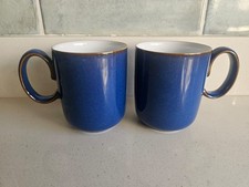 Denby - Imperial Blue - Tea / Coffee Mug - Straight Sided - 10cm Tall - VGC x 2