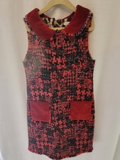 Dolce & gabanna girl red tweed Sleeveless dress With leopard lining Size 9/10