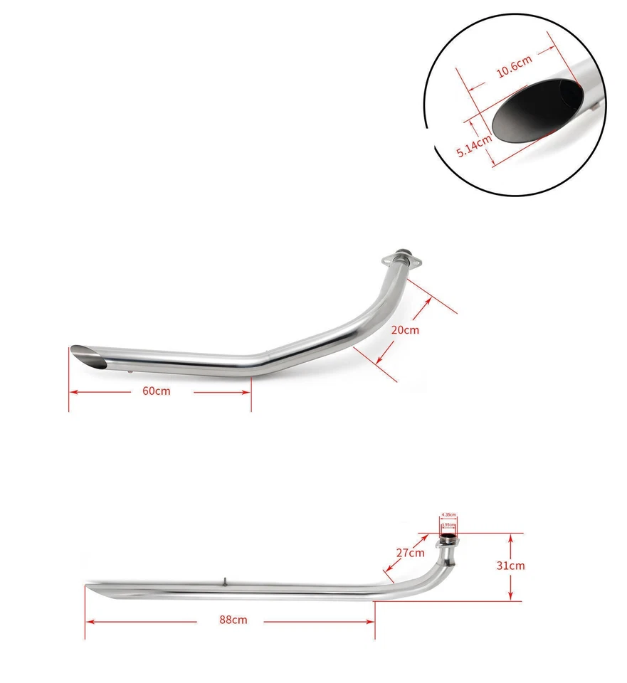 pour HONDA VT750 Shadow Des tuyaux d' échappement Silencieux VT 750 400 VT400 - Photo 3/4