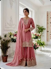 Designer Heavy Fancy Silk Salwar Embroidered Party Wear Ready To Wear Bollywood