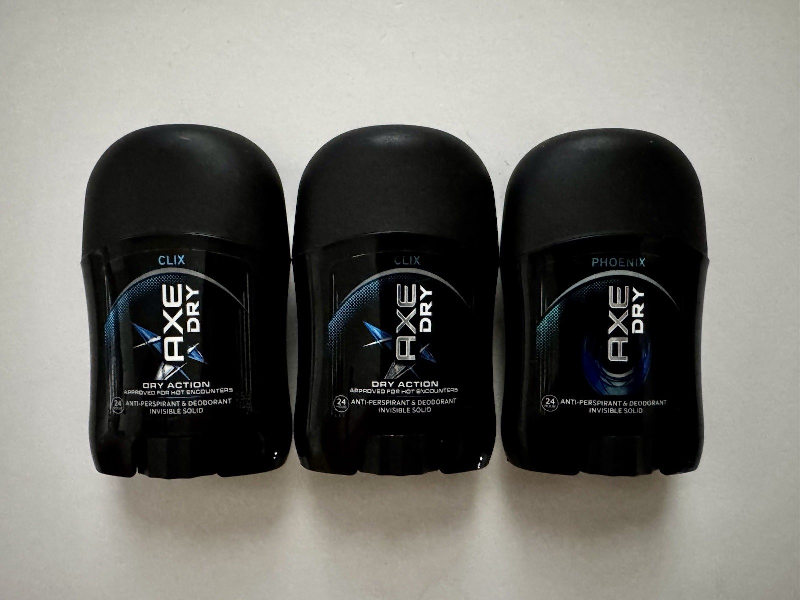 NEW Axe Dry Anti-Perspirant Deodorant Invisible Solid Clix Phoenix Travel Size