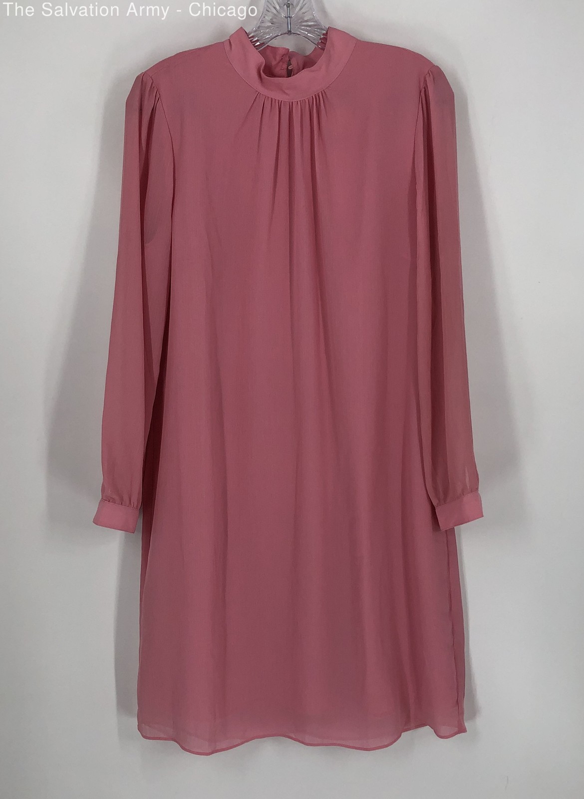 J.Crew Womens Pink Mock Neck Long Sleeve Back Zip Knee Length Shift Dress Size 8