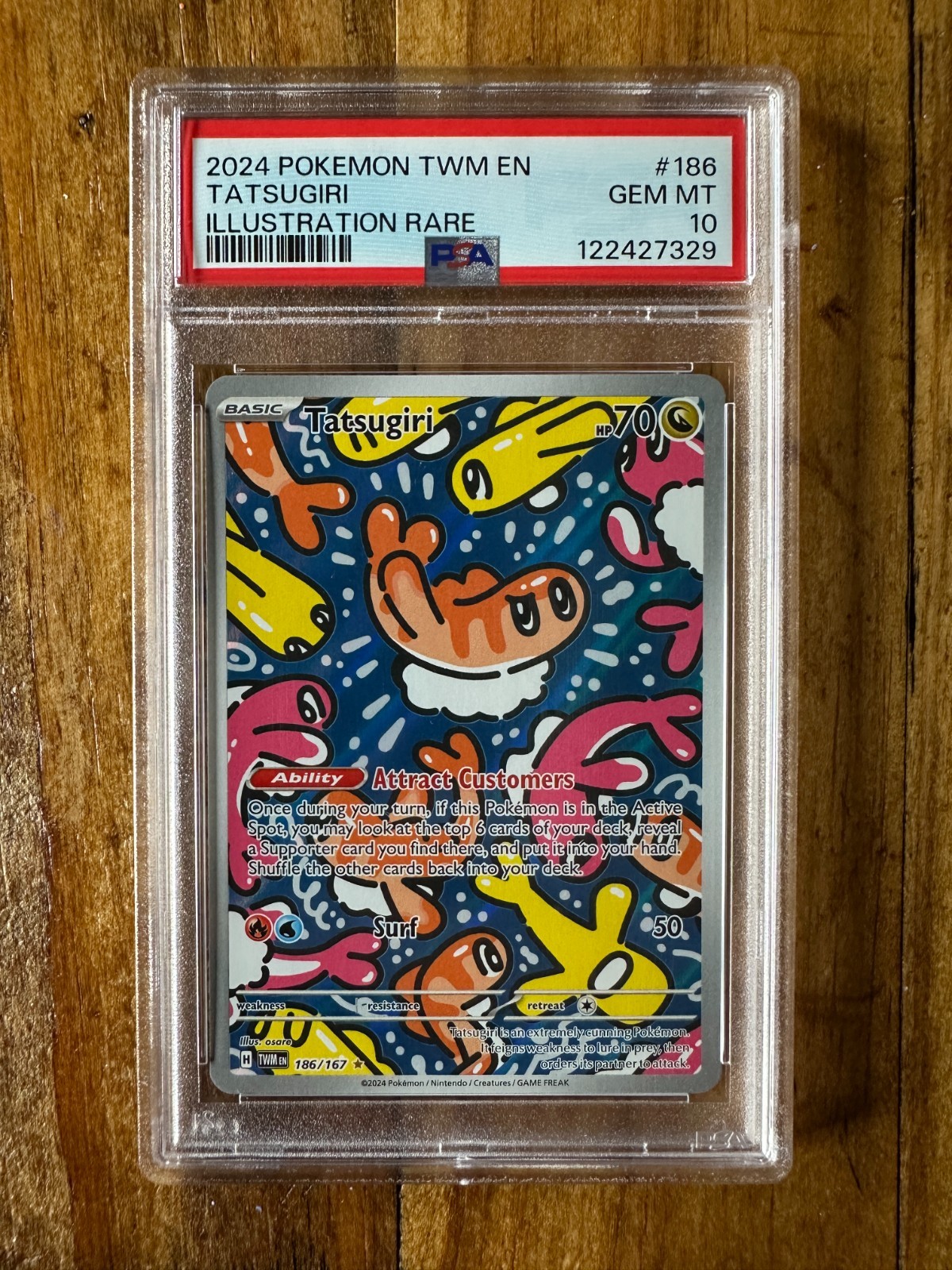 POKEMON TCG - TWILIGHT MASQUERADE - TATSUGIRI 186/167 - PSA 10