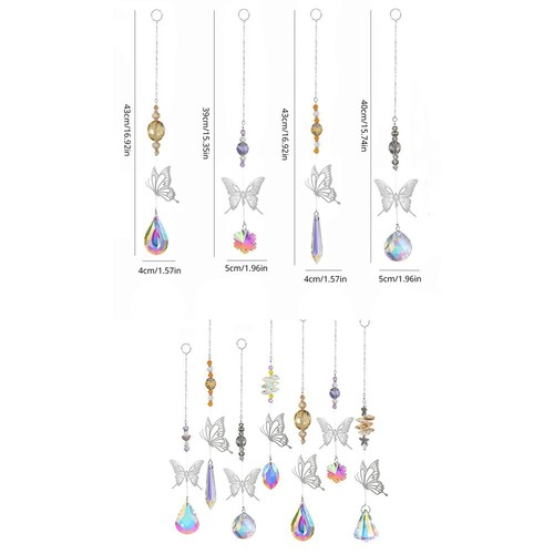 7Pcs Rotating Animal Butterfly Prism Ball Pendant Hanging Wind Chime Windows - Picture 2 of 12