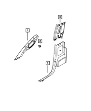 Genuine Mopar B Pillar Upper Trim Panel Left 1KQ85BD1AA