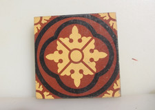 Antique Floor Tile Ceramic Victorian Old Pugin Flower Nouveau 4.25"W - £11each