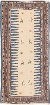 Kelim Kashkouli Teppich 95x195 cm handgewebt Wolle Persien Unikat Neu