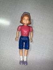 Vtg Playskool Play Around Dollhouse DAUGHTER / SISTER Brunette GIRL w Pink Shirt