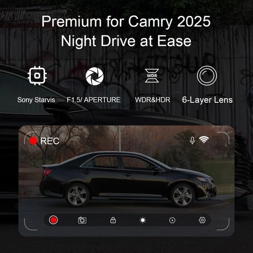 WEFOKA 4K Dashcam passend für Toyota Camry 2025-2026 LE SE XLE XSE Nightshade - Bild 3 von 6