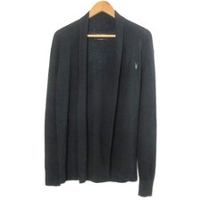 Allsaints Merino Wool Cardigan Shawl Collar Rib Knit Long Sleeve Used