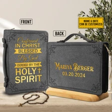 Personalized Jesus Bible Cover Confirmed In Christ Blessed By God Religious Gift