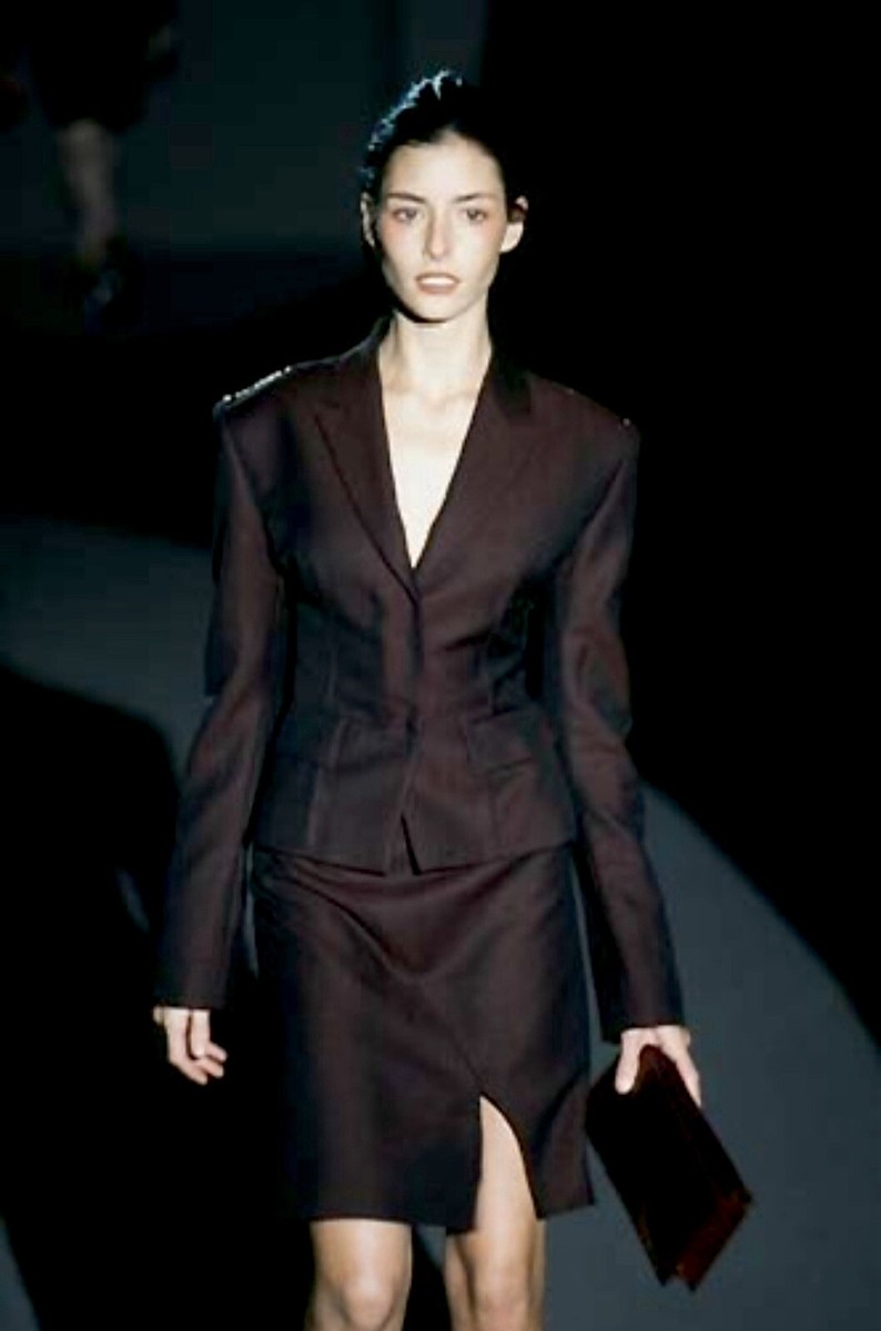 Gucci By Tom Ford Fall/Winter 1997 Burgundy Runway Skirt