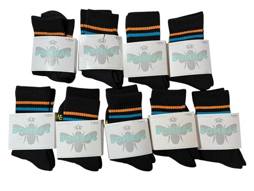 Lot of 9 Bombas Honeycomb Arch Support Crew Socks Size XS Black - Picture 3 of 8