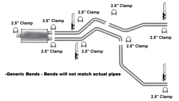 04-08 Dodge Dakota оправка изогнутый двойной выхлоп с глушителем Flowmaster Super 44 - Изображение 3 из 3